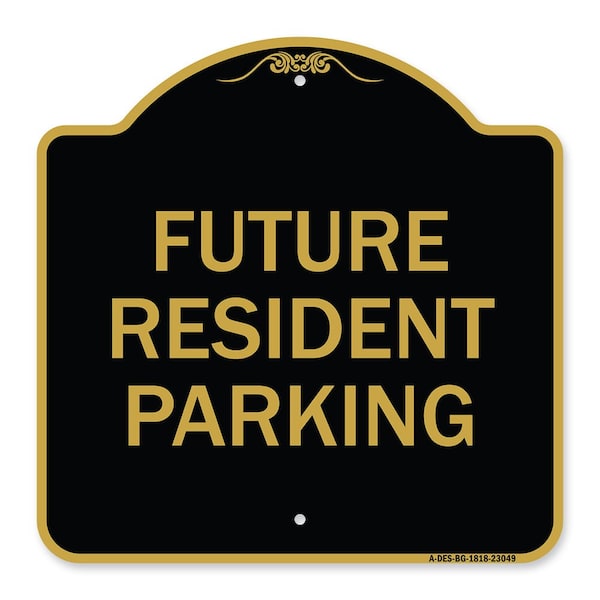 Signmission Reserved Parking Sign Future Resident Parking, Black & Gold Aluminum Sign, 18" x 18", BG-1818-23049 A-DES-BG-1818-23049 - main